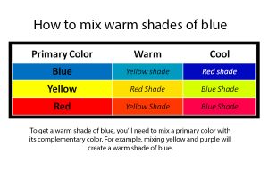 How to mix warm shades of blue colors