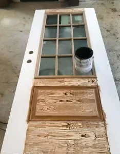 What is the best way to make metal doors look like wood