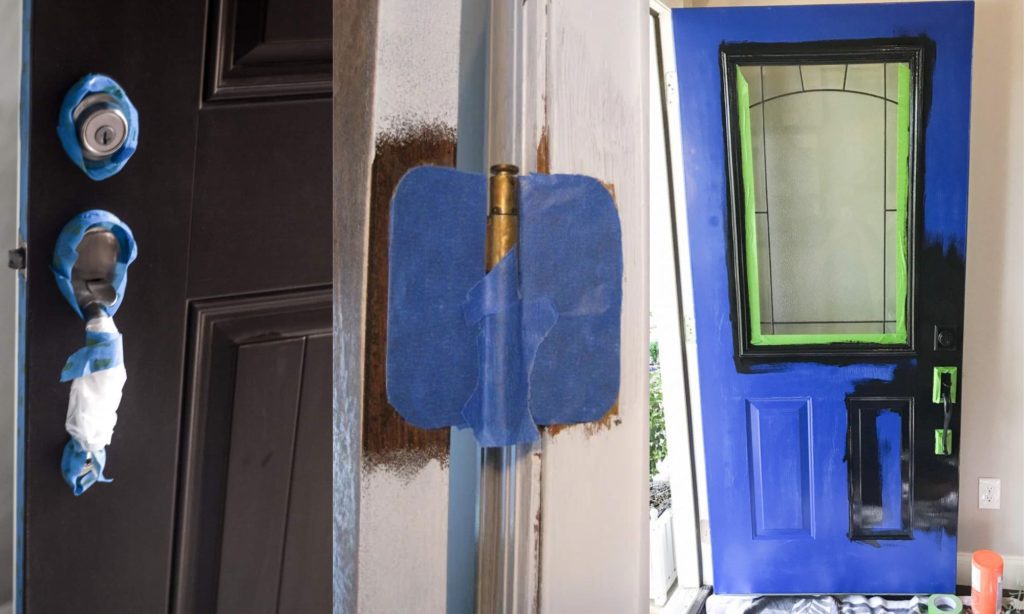 How To Paint A Metal Exterior Door In 8 Easy Steps   Cover The Areas You Dont Want To Be Painted 1024x614 