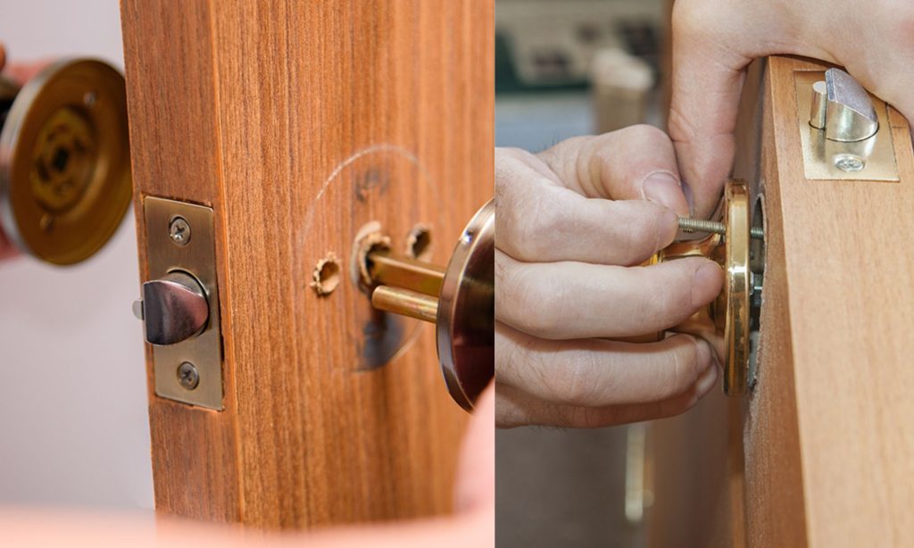 Remove the hardware from the door: