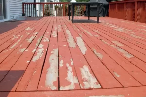The sealer prevents fading and chipping of the painted deck: