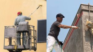 Use a high-quality brush or roller stucco house