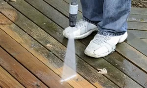 power washing wood deck