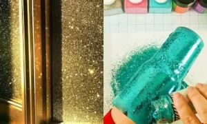 Allow the glitter paint to dry: